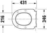 DURAVIT Univavo WC-Sitz D-Form tief 438 mm mit Absenkautomatik und Edelstahl-Scharnieren