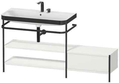 Duravit Waschtischset Happy D.2 Plus 1600x490mm taupe supermatt mit Hahnloch