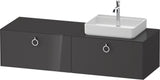 Duravit Waschtischunterbau White Tulip 1600 mm Eiche Nussbaum links – Design von Philippe Starck