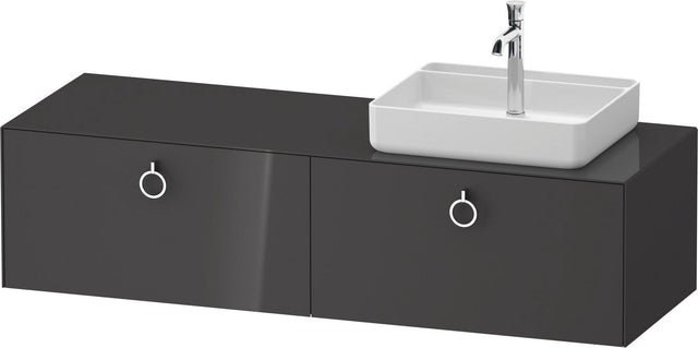 Duravit Waschtischunterbau White Tulip 1600 mm Eiche Nussbaum links – Design von Philippe Starck