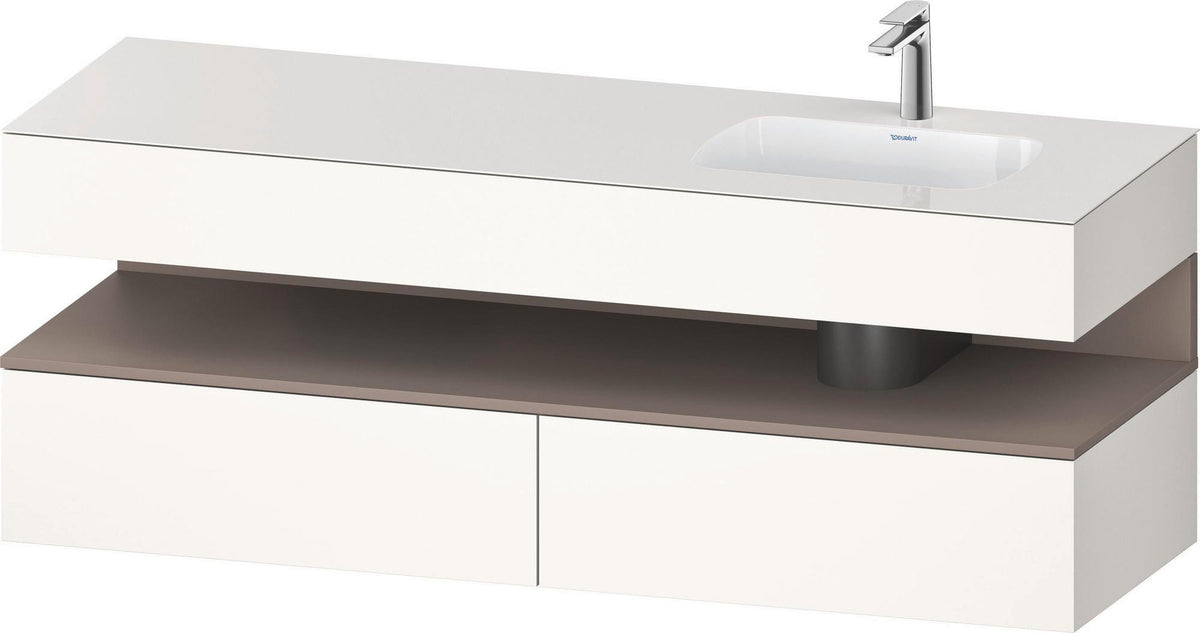 DURAVIT Qatego Einbauwaschtisch mit Konsolenwaschtischunterbau 1600 mm Weiß Matt
