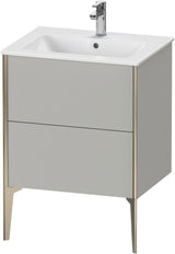 DURAVIT XViu Waschtischunterbau bodenstehend 610 mm, 2 Auszüge, weiß matt – Tip-On & Soft-Close