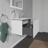 DURAVIT L-Cube Waschtischunterbau 620 mm, 1 Auszug, Weiß Matt, Wandmontage