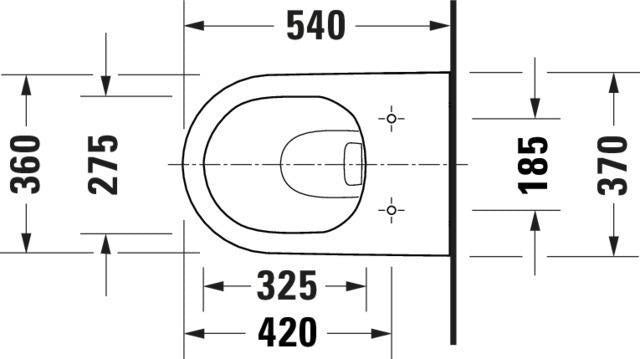Duravit Wand-WC D-Neo 540 mm weiß Tiefspüler spülrandlos mit Durafix