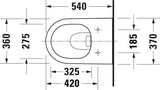 Duravit Wand-WC D-Neo 540 mm weiß Tiefspüler spülrandlos mit Durafix