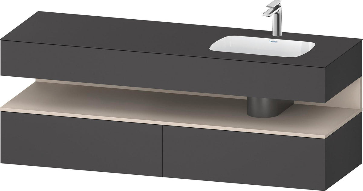 DURAVIT Qatego Einbauwaschtisch mit Konsolenwaschtischunterbau 1600 mm Weiß Matt