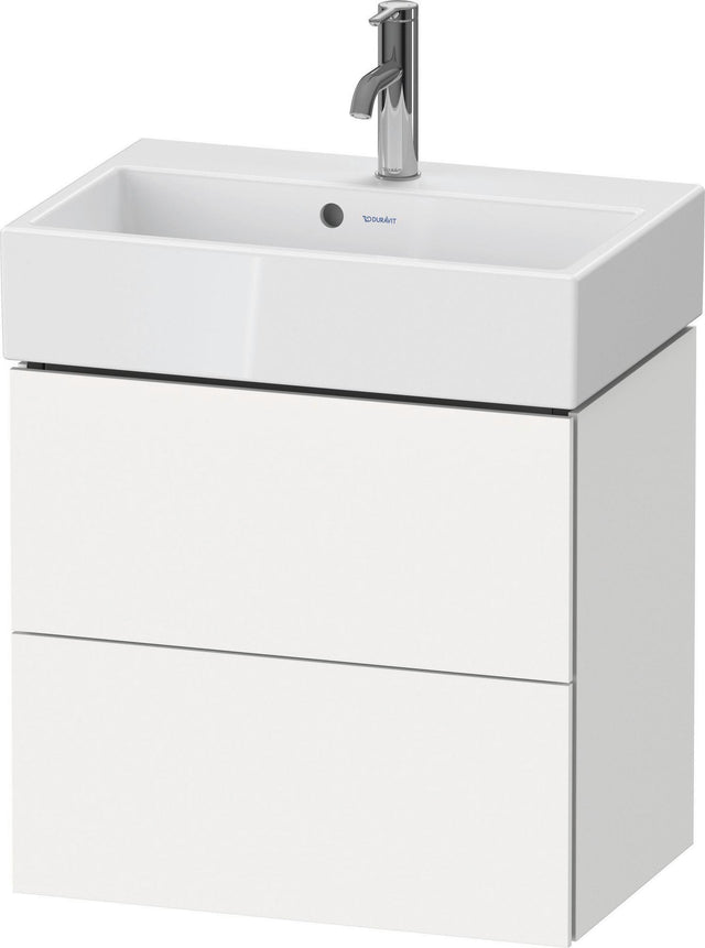 DURAVIT L-Cube Waschtischunterbau wandhängend, 2 Schubkästen, Weiß Matt, 584 mm