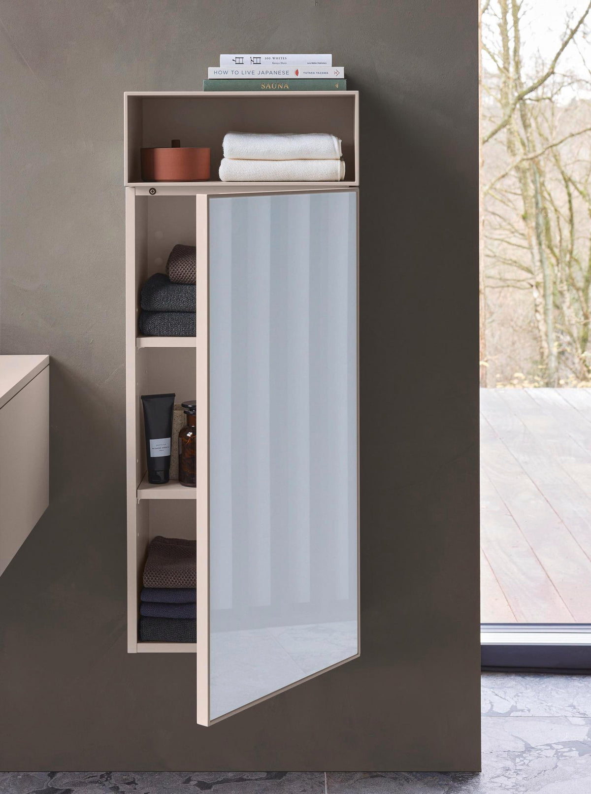 Duravit Zencha Halbhochschrank 961x400x240mm Eiche Anthrazit Matt mit Tip-on Technik