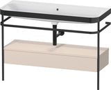 Duravit Happy D.2 c-bonded Waschtischset 1175 mm mit Metallkonsole & Schubkasten in Taupe
