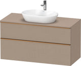 DURAVIT D-Neo Konsolenwaschtischunterbau 1200 mm Eiche Schwarz Matt mit Bronze Griff
