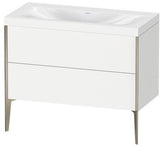 DURAVIT XViu Möbelwaschtischset 1000 mm mit Unterschrank Nussbaum und Keramikwaschtisch
