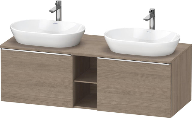 Duravit D-Neo Konsolenwaschtischunterbau 1400 mm Eiche Terra Matt, wandhängend, 2 Auszüge