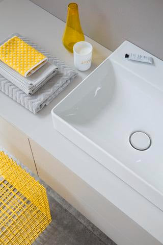 Duravit DuraSquare Möbelwaschtisch 800 mm mit Hahnlochbank, weiß geschliffen
