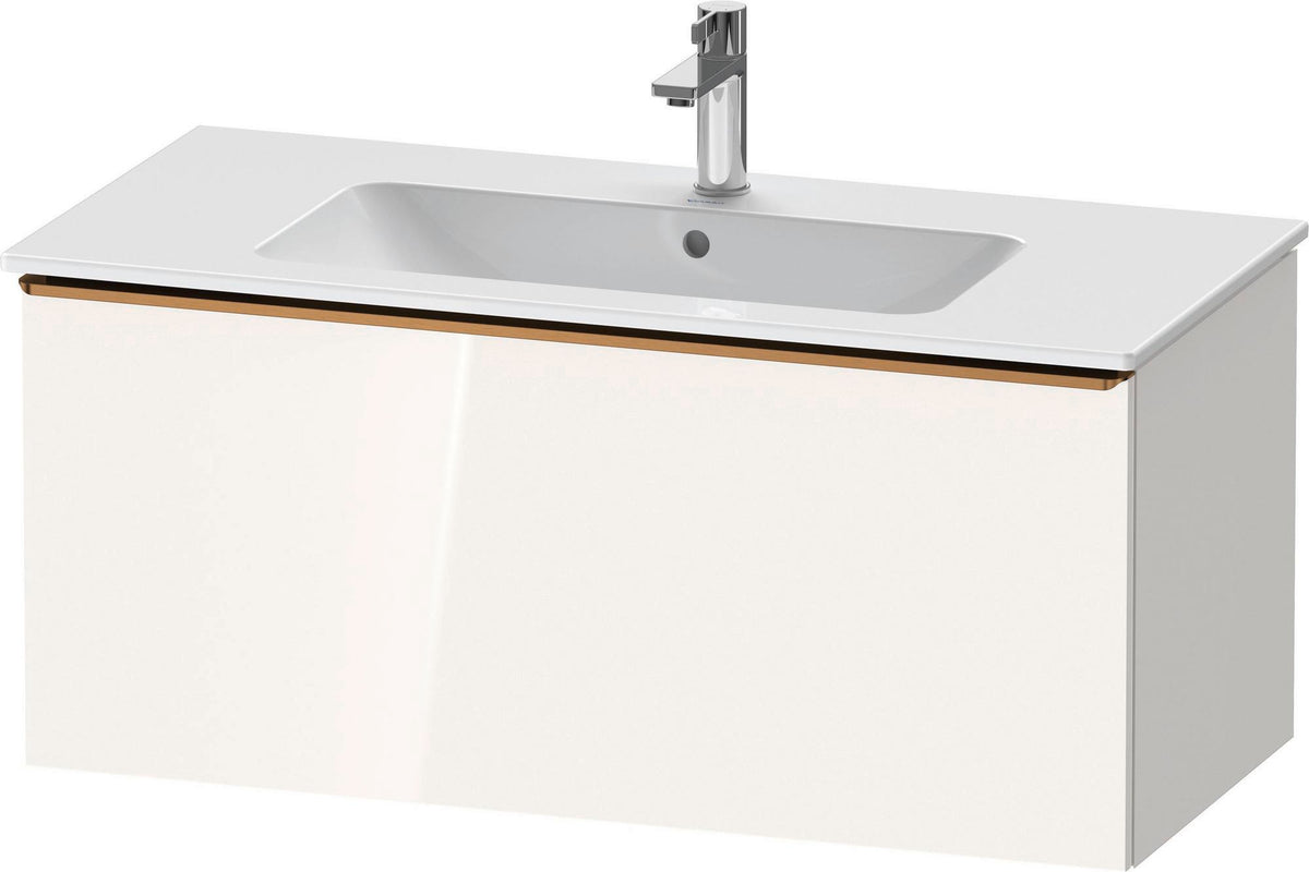 Duravit D-Neo Waschtischunterbau 1010 mm, 1 Auszug, Weiß Matt, Griff Bronze Gebürstet, Wandhängend