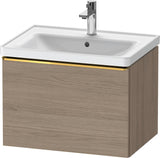 Duravit D-Neo Waschtischunterbau 634 mm Eiche Terra Matt mit Bronze-Griff und Soft-Close