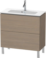 Duravit L-Cube Waschtischunterbau 820 mm Amerikanisch Nussbaum, 2 Auszüge, bodenstehend, Tip-On