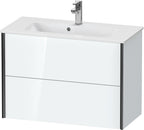 weiß hochglanz / Mitteldichte Faserplatte (MDF) / 2Schubk.,schwarz matt/weiß