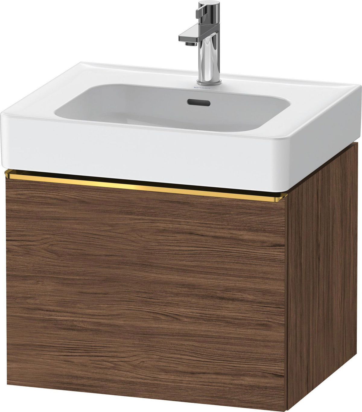 DURAVIT D-Neo Waschtischunterbau 584 mm Eiche Schwarz Matt mit Bronze Griff