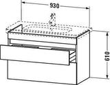 DURAVIT DuraStyle Waschtischunterbau wandhängend Eiche Terra/Weiß Matt 930 mm