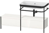 Duravit Waschtischset Happy D.2 Plus 1400x490mm ein Hahnloch taupe supermatt – Design-Waschplatz