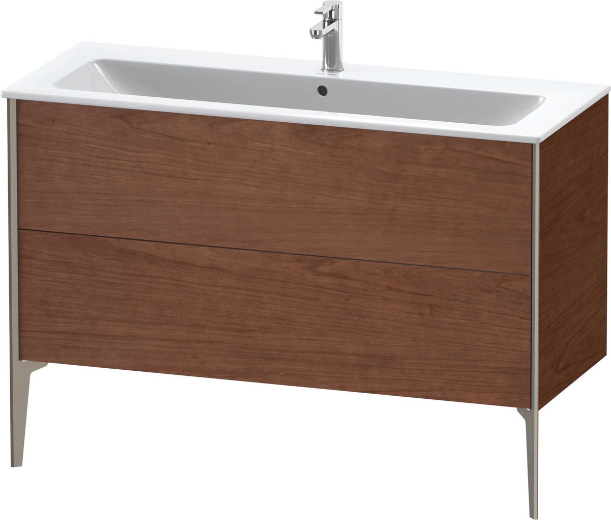 DURAVIT XViu Waschtischunterbau bodenstehend 1210 mm, 2 Auszüge, champagner matt/weiß matt