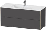 Duravit XViu Waschtischunterbau wandhängend 1210 mm, 2 Schubkästen, champagner matt/weiß matt