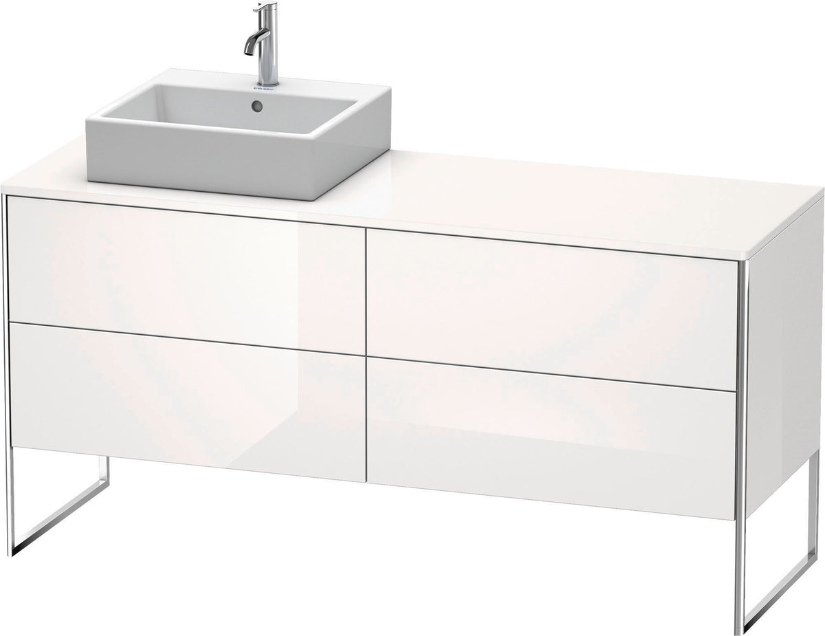 DURAVIT XSquare Waschtischunterbau betongrau matt 1600 mm mit 4 Auszügen, bodenstehend