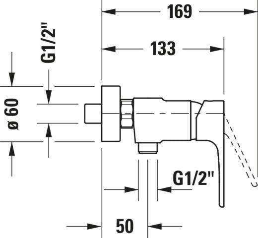 DURAVIT B.1 Brausethermostat Aufputz Chrom – Einhebelmischer mit Keramikmischsystem
