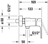 DURAVIT B.1 Brausethermostat Aufputz Chrom – Einhebelmischer mit Keramikmischsystem