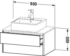 Duravit XSquare Waschtischunterbau 800 mm, 2 Schubkästen, s-matt, Eiche Ahorn