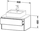 Duravit XSquare Waschtischunterbau 800 mm, 2 Schubkästen, s-matt, Eiche Ahorn