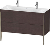 DURAVIT XViu c-bonded Waschtischunterbauset 1200 mm mit 2 Auszügen, champagner matt/mediterrane Eiche
