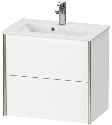 DURAVIT Waschtischunterbau XVIU 610x560x390mm 2 Schubkästen mit Nussbaum-Einrichtung, s-matt