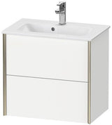 DURAVIT Waschtischunterbau XVIU 610x560x390mm 2 Schubkästen mit Nussbaum-Einrichtung, s-matt