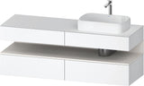 Duravit Qatego Konsolenwaschtischunterbau 1600 mm Weiß Hochglanz mit Eiche Schwarz Nische