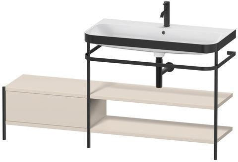 Duravit Happy D.2 Plus Waschtischunterbau 1600 mm mit Metallkonsole & Möbelwaschtisch supermatt