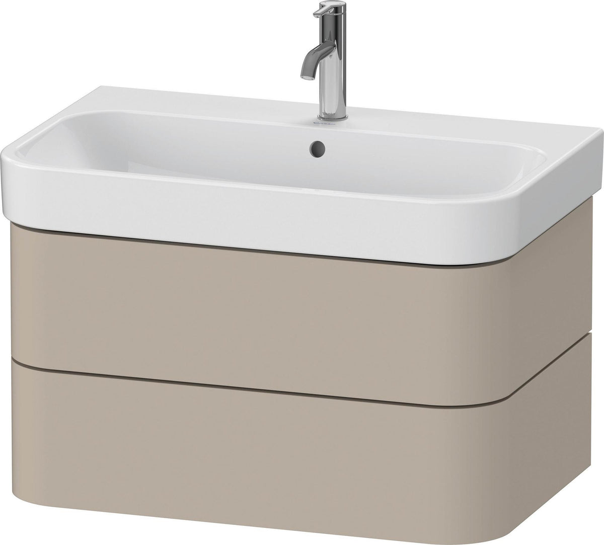 DURAVIT Happy D.2 Waschtischunterbau 775 mm, 2 Schubkästen, Tip-On, Taupe supermatt