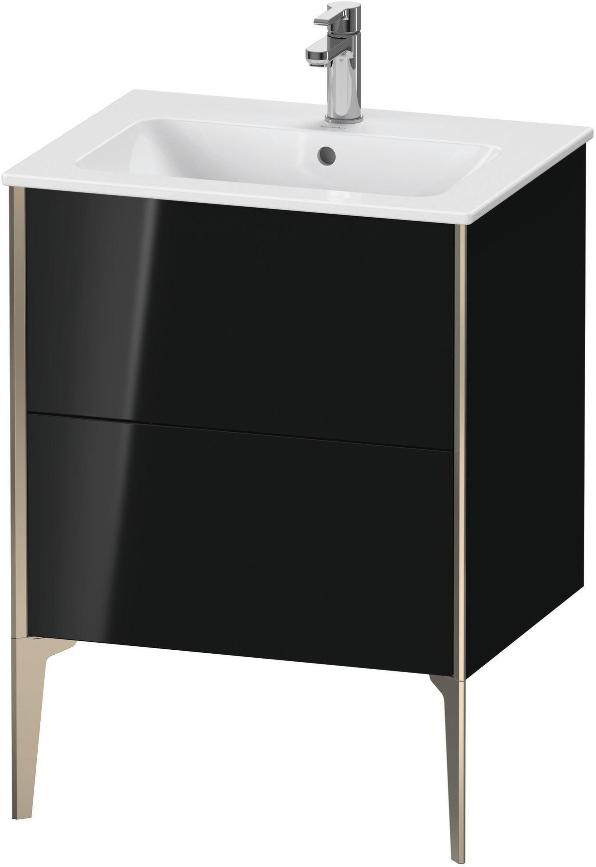DURAVIT XViu Waschtischunterbau bodenstehend 610 mm, 2 Auszüge, weiß matt – Tip-On & Soft-Close