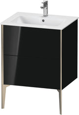 DURAVIT XViu Waschtischunterbau bodenstehend 610 mm, 2 Auszüge, weiß matt – Tip-On & Soft-Close