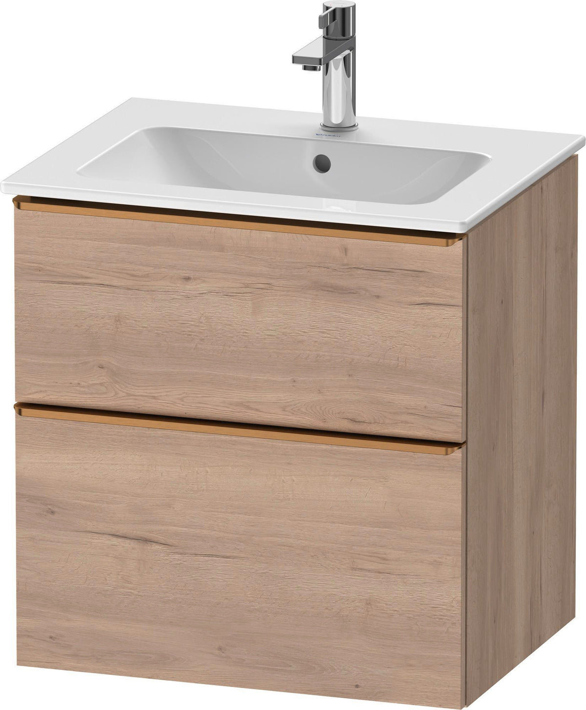 DURAVIT D-Neo Waschtischunterbau 610 mm Eiche Schwarz mit Bronze Griff – wandhängend