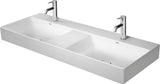 Duravit DuraSquare Doppel-Waschtisch 1200 mm, weiß, ohne Überlauf, mit 2 Hahnlöchern