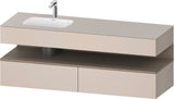 DURAVIT Qatego Einbauwaschtisch mit Konsolenwaschtischunterbau Basalt & Eiche Terra Matt 1600x500x600 mm