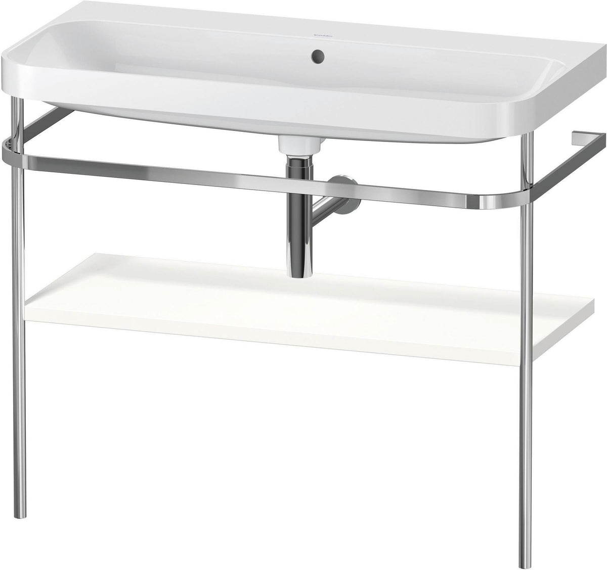 Duravit Happy D.2 c-shaped Waschtischset mit Metallkonsole, 975 mm, Taupe