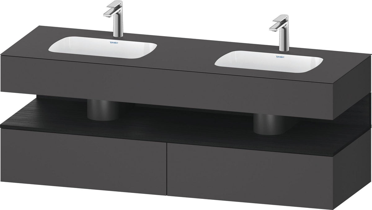 DURAVIT Qatego Studio F. A. Porsche Waschtischset 1600 mm mit Konsolenwaschtischunterbau, 2 Auszüge