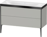 Duravit XViu c-bonded Waschtischunterbauset 1200 mm, 2 Auszüge, schwarz matt / betongrau matt