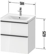 Duravit D-Neo Waschtischunterbau 584 mm Eiche Terra Matt wandhängend mit Auszug