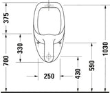 Duravit Urinal BEN 370x350mm mit Fliege, Zulauf hinten, weiß