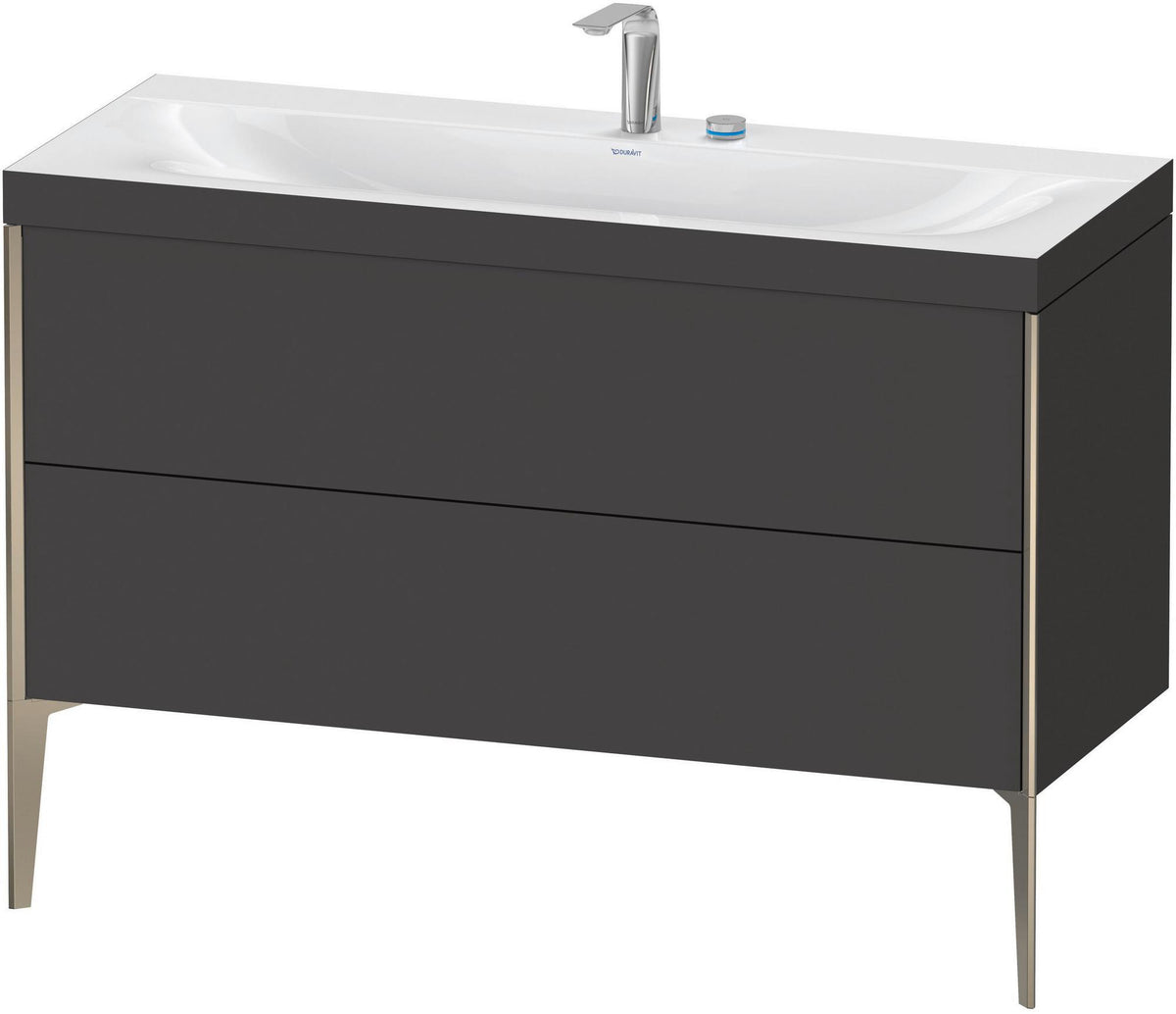 DURAVIT XViu c-bonded Waschtischunterschrank 1200 mm, 2 Auszüge, anthrazit, bodenstehend