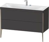 DURAVIT XViu c-bonded Waschtischunterschrank 1200 mm, 2 Auszüge, anthrazit, bodenstehend