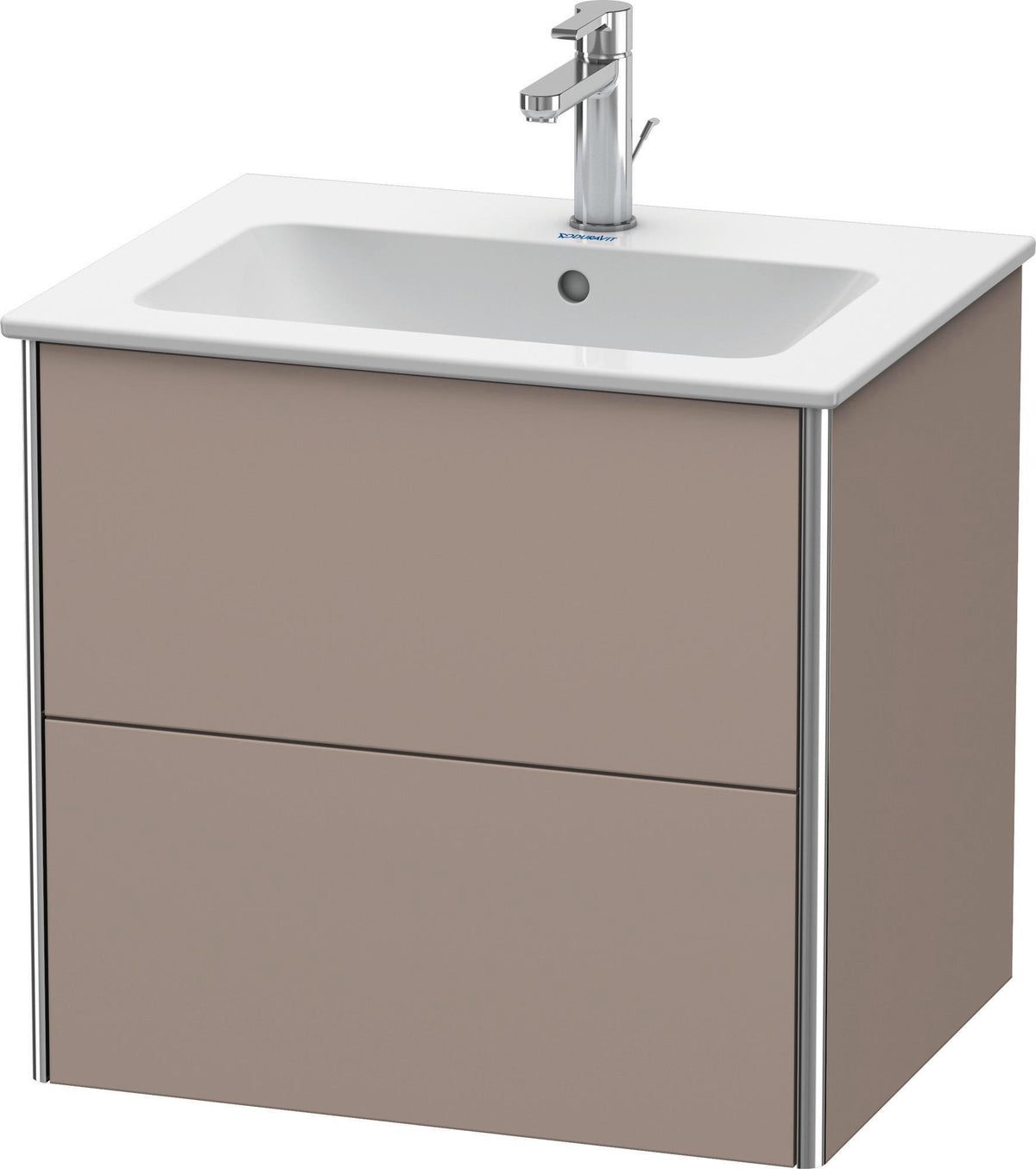 Duravit XSquare Waschtischunterbau 610 mm, 2 Schubkästen, Basalt Matt, wandhängend, Tip-On